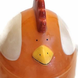 Orange Ceramic Chicken/rooster Cookie Jar,kitchen farmhouse cottage core decor